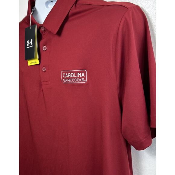 Mens-South Carolina-Gamecocks/Under Armour/Loose/Embroidered/Polo Shirt ~Size L - Picture 2 of 9